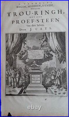 Alle de Wercken de Jacob Cats par Michiel Mosyn & J. Lamsvelt 1712