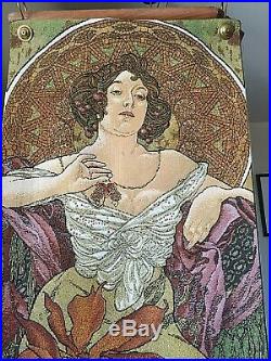 Alphons Mucha Tapisserie des Flandres authentique jacquard tissé Art Nouveau