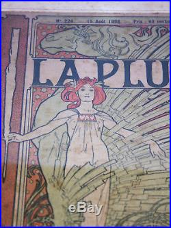 Alphonse MUCHA Affiche Originale La Plume 15 Août 1898 N°224 19X26 cm
