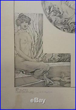 Alphonse MUCHA Figures DECORATIVES Lithographie ancienne ART DECO