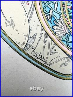 Alphonse Mucha Original Art Nouveau Lithograph c. 1900 30×22 cm