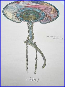 Alphonse Mucha Original Art Nouveau Lithograph c. 1900 30×22 cm