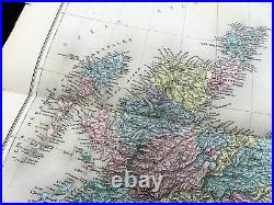 Ancien Carte De Écosse Ecosse Edinbourg Ville Paysage Main Coloré Gravure