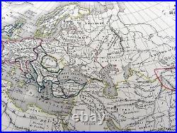Ancien Carte Du Monde Milieu ges 9th Siècle Main Coloré Gravure 1846