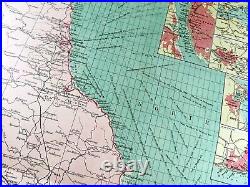 Ancien Ligne Route Carte Nord Mer Majeur Ports Nautique Maritime 1905