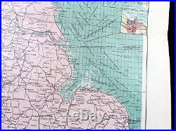Ancien Ligne Route Carte Nord Mer Majeur Ports Nautique Maritime 1905