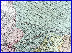 Ancien Ligne Route Carte Nord Mer Nautique Maritime Navigation 1905