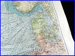 Ancien Ligne Route Carte Nord Mer Nautique Maritime Navigation 1905
