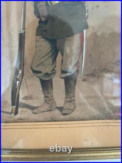 Ancien Tableau Lithographie Soldat Infanterie Première Guerre Poilu Ancien Tableau Lithographie Soldat Infanterie Première Guerre Poilu