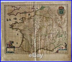 Ancienne Carte de France Blaeu 1643
