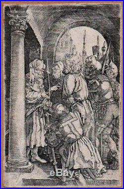 Ancienne Gravure D'apres Albrecht Durerle Christ Devant Pilate1512, A Identifie