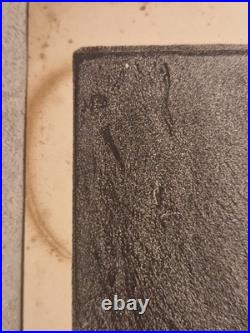 Ancienne Gravure Lithographie Charles Fouqueray Bateau La Fin Du Bouvet 1915