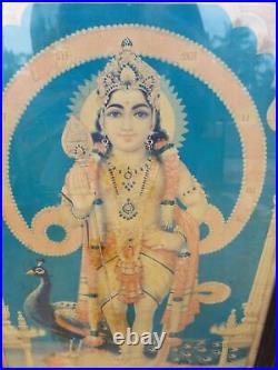 Ancienne Lithographie Vintage Ancienne Impression Dieu Hindou Seigneur