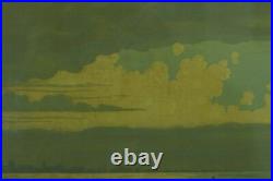 Ancienne estampe Symboliste Art Nouveau Marine Venise Bateau Paul Berthon 1930