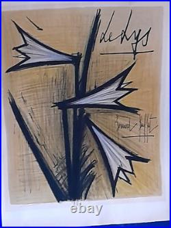 Ancienne litho originale bernard buffet les lys signée dans la planche