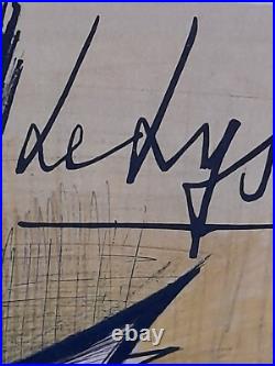Ancienne litho originale bernard buffet les lys signée dans la planche