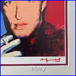 Andy Warhol + Rare 1984 Signée Halston Imprimé Mat Et Encadré Liste $649