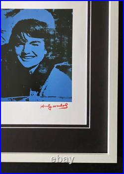 Andy Warhol + Rare 1984 Signée Jackie Kennedy Imprimé Mat Et Encadrée