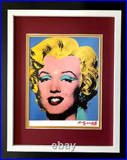 Andy Warhol + Rare 1984 Signée Marilyn Monroe Imprimé Mat Et Cadre