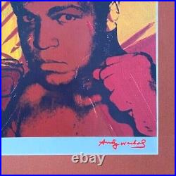 Andy Warhol + Rare 1984 Signée Muhammad Ali Imprimé Mat Et Encadrée
