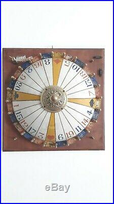 Antique fête Foraine roulette Napoléon III foire XIX em loterie jeu de comptoir