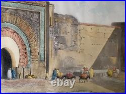 Aquatinte orientaliste, signée Maurice Romberg Marrakech Maroc