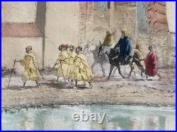 Aquatinte orientaliste, signée Maurice Romberg Marrakech Maroc