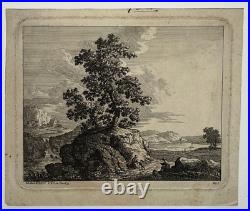 Arbre Paysage JACOB PHILIPP HACKERT Gravure EAU FORTET 1763