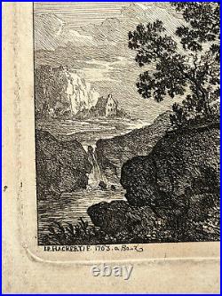 Arbre Paysage JACOB PHILIPP HACKERT Gravure EAU FORTET 1763