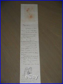 Armand rassenfosse merveilleuse lettre avec dessin et gravure sur japon / ROPS