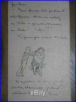 Armand rassenfosse merveilleuse lettre avec dessin et gravure sur japon / ROPS