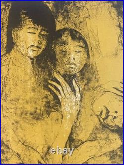 Art Lithographie Lebagang Portrait Affiche Art 1970 Gravure Personnage Estampe