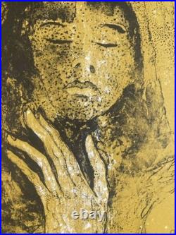 Art Lithographie Lebagang Portrait Affiche Art 1970 Gravure Personnage Estampe