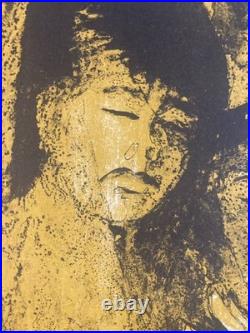 Art Lithographie Lebagang Portrait Affiche Art 1970 Gravure Personnage Estampe