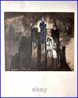 Art/Victor Hugo Rare Gravure sur Bois/66x52/Le Bourg pendant l'Orage, Signee