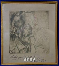 Arthur Illies (1870-1952) Ludwig Frahm. Lithographie 1919, Signé