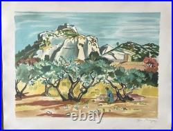 Au pied des Baux de Provence Yves Brayer Lithographie signée numérotée