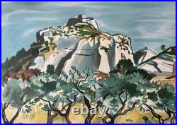 Au pied des Baux de Provence Yves Brayer Lithographie signée numérotée