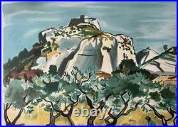 Au pied des Baux de Provence Yves Brayer Lithographie signée numérotée