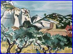 Au pied des Baux de Provence Yves Brayer Lithographie signée numérotée