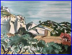 Au pied des Baux de Provence Yves Brayer Lithographie signée numérotée