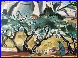 Au pied des Baux de Provence Yves Brayer Lithographie signée numérotée