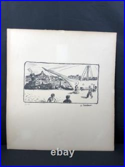 Auguste Chabaud (1882-1955) Lithographie /130ex Vieux port de Marseille