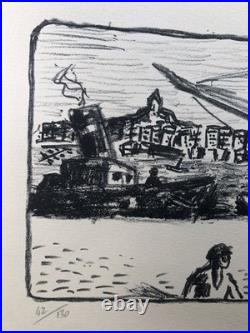 Auguste Chabaud (1882-1955) Lithographie /130ex Vieux port de Marseille