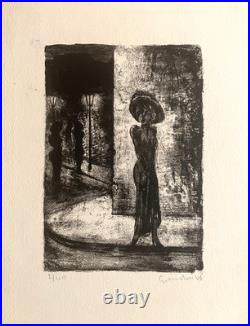 Auguste-Jean Gaudin lithographie originale signée silhouette féminine Paris art