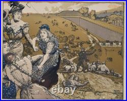 Auguste Louis LEPERE (Paris 1849 Domme 1918) Le dimanche aux fortifs. 1898