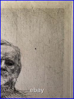 Auguste Rodin Gravure eau forte etching Portrait Écrivain Victor Hugo 1889