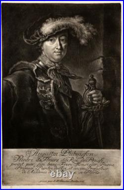 Augustin Dubuisson (1700-1771) Portrait Mezzotinto Peinture Augustin Dubuisson (1700-1771) Portrait Mezzotinto Peinture