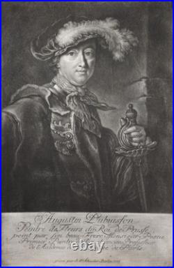 Augustin Dubuisson (1700-1771) Portrait Mezzotinto Peinture Augustin Dubuisson (1700-1771) Portrait Mezzotinto Peinture