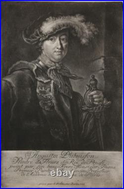 Augustin Dubuisson (1700-1771) Portrait Mezzotinto Peinture Augustin Dubuisson (1700-1771) Portrait Mezzotinto Peinture